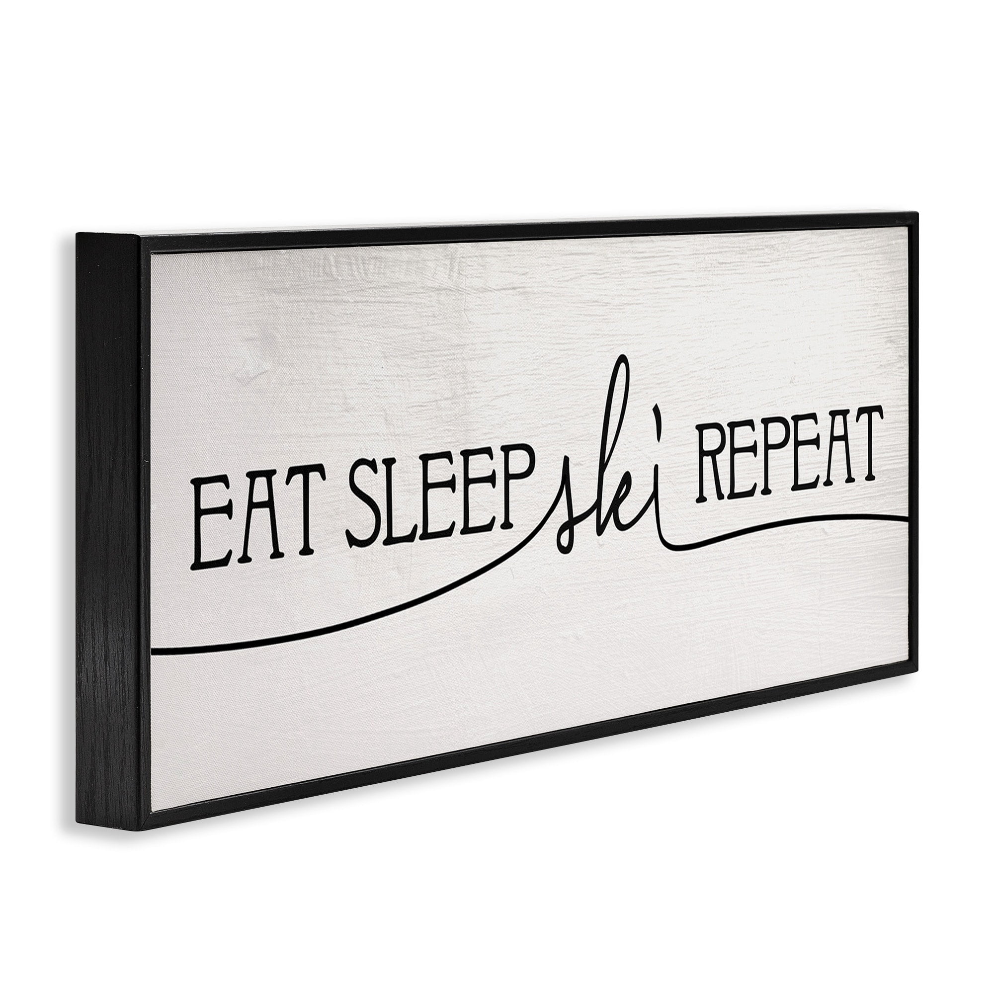 Stupell Industries Eat Sleep Ski Repeat Phrase Rustic Winter Sports, 30 x 13, Design by Daphne Polselli