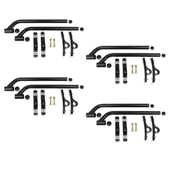 4 Pack Black Poly Coated Polymer Fender Mounting Kit for Semi Truck & Trailers  - Fender Mounting Brackets, Frame Bolts & Hanger Brackets Inlcuded (8591000)
