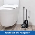 thumbnail image 2 of Toilet Plunger and Brush Set for Bathroom Cleaning, 2-in-1 Long Handle Toilet Bowl Brush with Stiff Bristles & Powerful Plunger, Space-Saving Holder (Pack of 2), 2 of 4