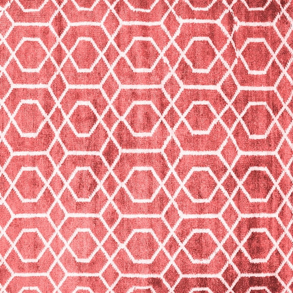 Ahgly Company Indoor Square Trellis Red Modern Area Rugs, 7' Square