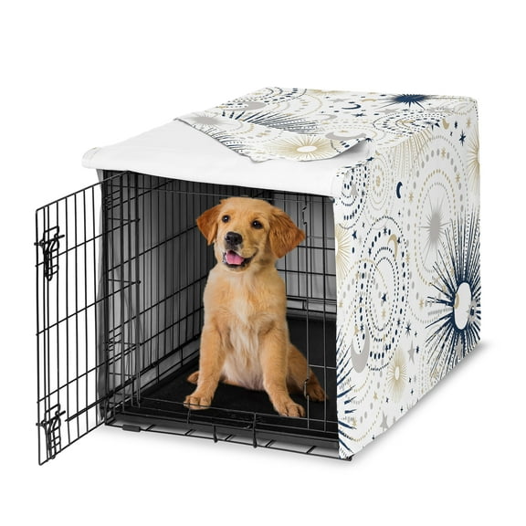 Sweet Jojo Designs Celestial Navy Blue and Gold Dog Crate Kennel Cover 36in.