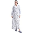 thumbnail image 1 of WZXFASHION Women's Fleece Robe Long Warm Plush Bathrobe Fuzzy House Coat Pattern WomenRobes Grey XL, 1 of 6