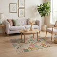 thumbnail image 3 of ODIKA 4'x6' Orange Soft Pastel Harmony Floral Elegance Washable Area Rug Charming Botanical Patterns with Subtle Textures Stain Resistant, Low Pile, Easy Care for Dorm Room, Small Living, 3 of 7