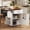 White + MDF, variant on K&K 39.3" Farmhouse Kitchen Island with Drop Leaf, Kitchen Storage Island with Open Side Rack, One Drawer, Towel Rack, Rolling Kitchen Cart with Lockable Wheels for Lawn Garden, White