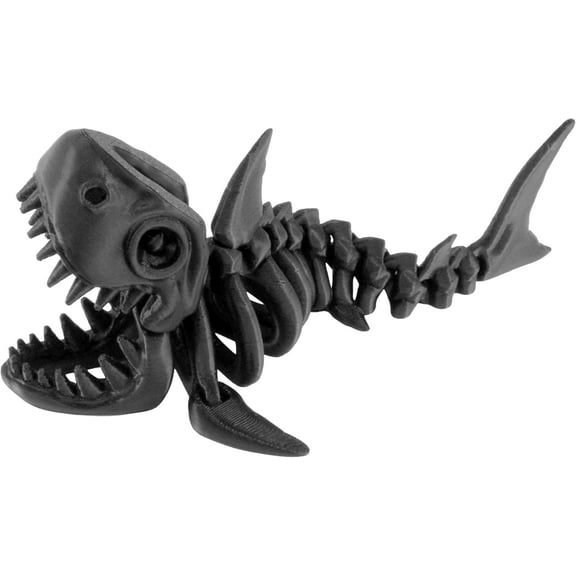 PowerTRC 3D Printed Skeleton Megalodon – Prehistoric Collectible Articulating Dinosaur 3D Figurine Desk Decoration for Teens and