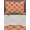 thumbnail image 3 of Botanic Comforter & Sham Bedding Set, Forest Branches Boho Leaf Damask Mother Nature Twigs Herbs Illustration, 3 pcs Duvet Set Microfiber Filling Quilt, 5 Sizes, Salmon and Magenta, by Ambesonne, 3 of 4
