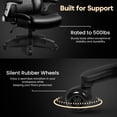 thumbnail image 6 of Waleaf Big and Tall Executive Office Chair 500lbs with Flip-up Arms & Adjustable Lumbar Support,Heavy Duty High Back Computer Chair for Adults, 6 of 7