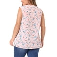 thumbnail image 3 of Agnes Orinda Plus Size Floral Blouse Sleeveless Tank Top for Women Comfortable and Stylish 4X Pink, 3 of 6