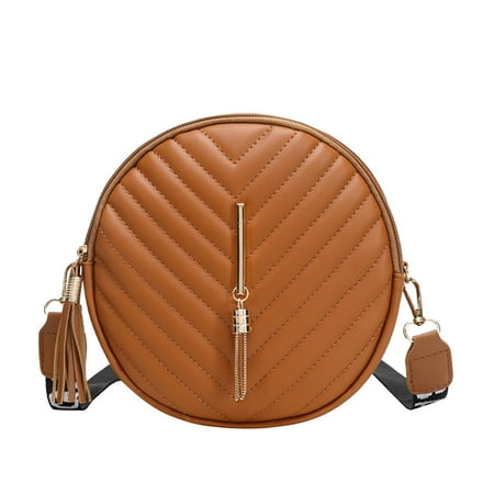 Circle Crossbody Bag  Round Cross Body Purse Retro Tassel Purse Shoulder Bag