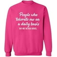 thumbnail image 2 of OXI Crewneck Sweatshirt - People Tolerate Me, Basic Casual Sweatshirts for Men's and Women Fleece Sweatshirt Long Sleeve - Heliconia X-Large, 2 of 2