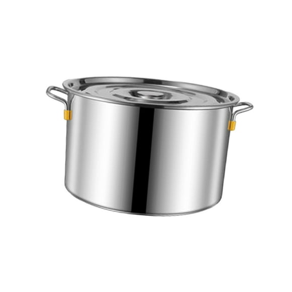 Stainless Steel Soup Pot, Multipurpose Cooking Pot Cookware, Oil Bucket, Large Wide Handles, Cater Stew Soup Boiling Pan for Canteens Household 6.2L