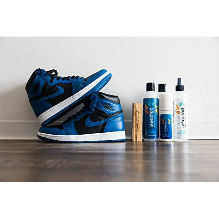  Refreshed Shoe Cleaner - 2x 4oz Cleaning Solution, 1x 4oz Stain  Repellent, 1x 4oz White Shoe Cleaner Paint, 1x Brush - Easily Clean Suede,  Leather, Nubuck, Canvas and Mesh Shoes 