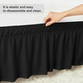 thumbnail image 4 of U-NICE HOME Twin/Twin XL 14" Drop Wrap Around Bed Skirt - Elastic Pleated Wrinkle Resistant, Black, 4 of 6