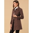 thumbnail image 4 of Abrigo Largo de Invierno Allegra K con Cuello Peter Pan Marrón Oscuro XL, 4 of 6
