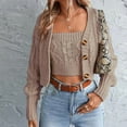thumbnail image 7 of Women's Autumn Long Cardigan Sweater and Vest, Lightweight Cardigan Loose Long Sleeved Knitted Button Cardigan Sweater 2-Piece SetSportswear Crop Top Cardigan Sweater for Women, 7 of 7