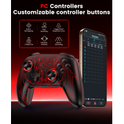 ESYWEN PC Controller with Charging Dock, Wireless Gaming Controller for Switch 2 with Hall Effect Joysticks & Triggers