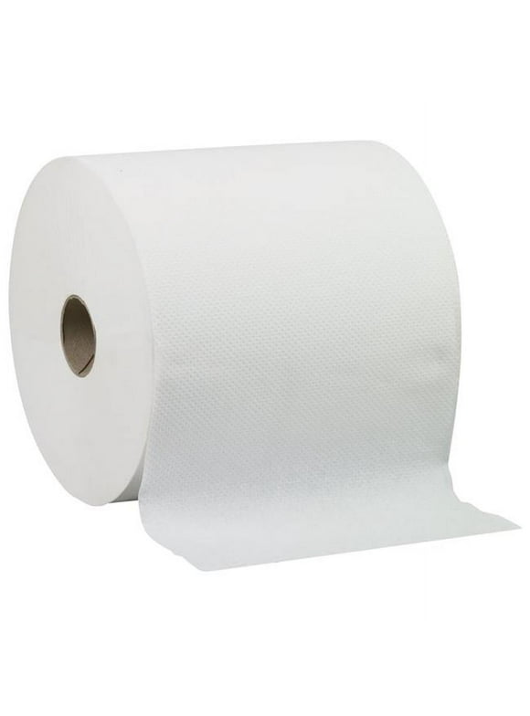 Solaris Paper 46529 PE 8 in. x 800 ft. Hard Wound Emb Roll Towel, White - Pack of 6