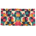 thumbnail image 7 of Yayeee Kitchen Curtains Tier Set of 2 Light Filtering 57"x36" Over Sink Window Panels, Retro Geometric, 7 of 7