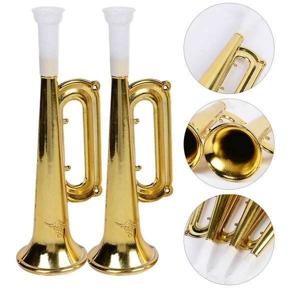 WEUVEB 15pcs Golden Party Cheering Trumpets Loud ABS Noise Makers for Fans and Gatherings