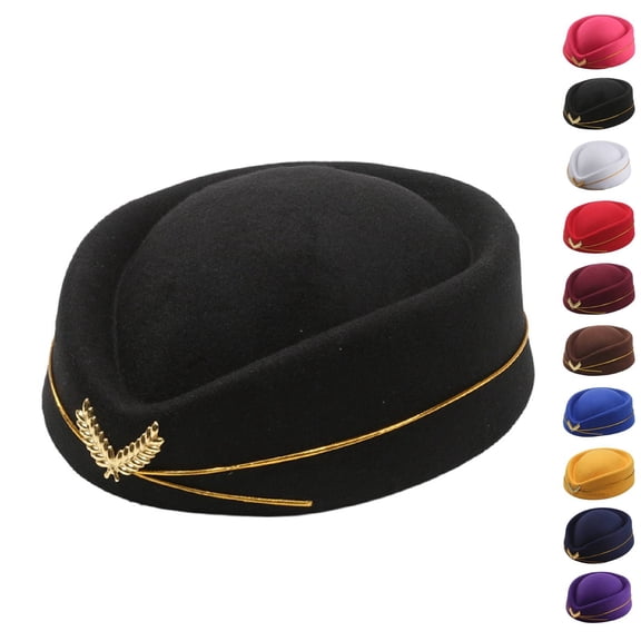 Audhol Women's Pilot Hat, Cosplay Stage Cap, Plane Cap Imitation, Ladies Costume Accessoryhalloween Party, Stage Play, Themed Photoshoot, Black