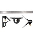 thumbnail image 4 of Combinación 300 mm multifunción ajustable cuadrado resistente herramientas cuadradas kits de medida transportador de precisión buscador de ángulo regla cuadrados de carpintería, 4 of 5