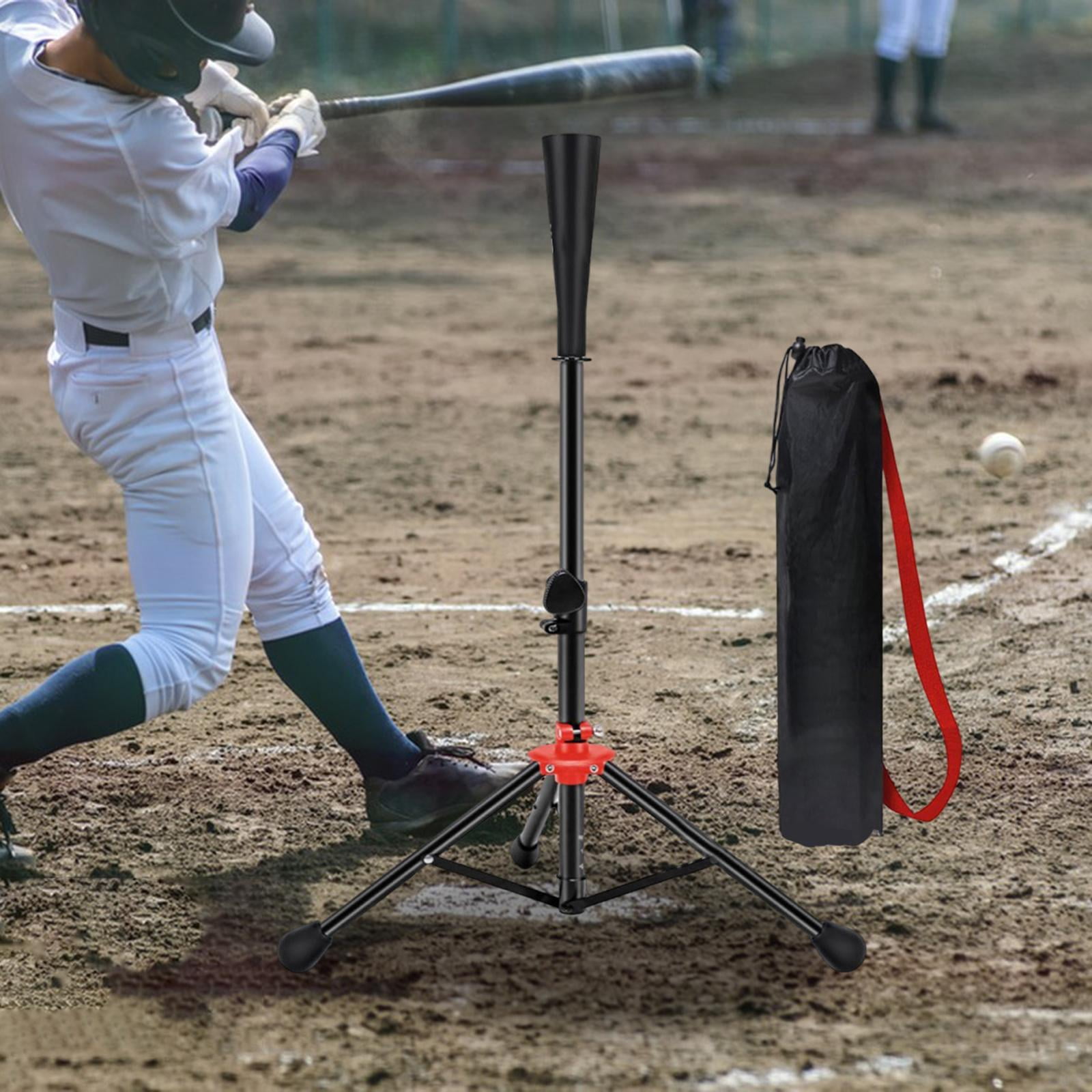 Baseball Batting Tee Practice Tripod Height Adjustable Durable Iron Rubber Construction for Youth Adult Training