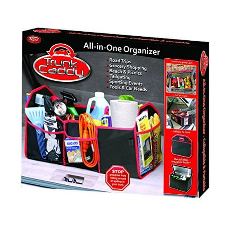 Hot Buns As Seen On Tv As Seen on TV TC-12 Black with Red Trim Trunk Caddy All-In-One Trunk Organizer with Hot and Cold Storage Pouch ()