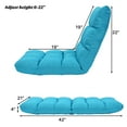 thumbnail image 3 of Costway Adjustable 14-Position Floor Chair Folding Lazy Gaming Sofa Chair Peacock Blue, 3 of 11