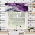 thumbnail image 4 of Marble Grey Purple Valances for Windows Gradient Gold Marbling Modern Art Rod Pocket Curtain Valance Window Treatment Short Curtains for Kitchen Living Room, 42"x18", 4 of 5