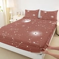 thumbnail image 3 of jejeloiu Galaxy Starry Sky Full Size Sheets,Constellation Pattern Bed Sheets,Brown White Sheet Sets For Girls Kids,Microfiber Bedroom Decor,4-Piece, 3 of 7