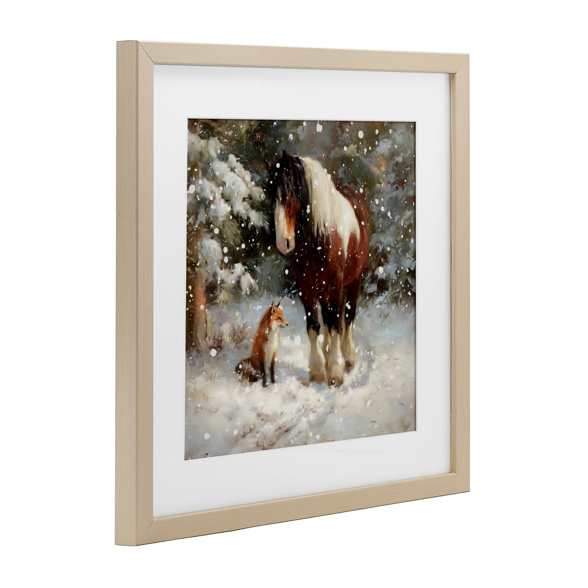 Stupell Industries The Horse & The Fox Birch Framed Print Under Glass, design by Tina LeCour