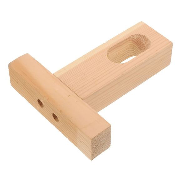 Masteelf Khaki Wooden Closet Rod Holder for Home Wardrobe Strong and Sturdy 7.9 Inches