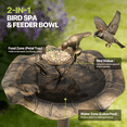 thumbnail image 4 of Magshion 35" Outdoor Pedestal Birdbath & Feeder, Vintage Lotus Design, Durable Polypropylene, Garden Accent for Lawn/Backyard/Patio, Bronze, 4 of 8