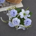 thumbnail image 3 of Hiroekza Artificial Flower - Carnation, Madonna Lily Outdoor Fake Flowers Faux Outdoor Flowers Real Looking Artificial Flowers for Wedding Home Decoration Handheld Wall 25cm Blue, 3 of 6