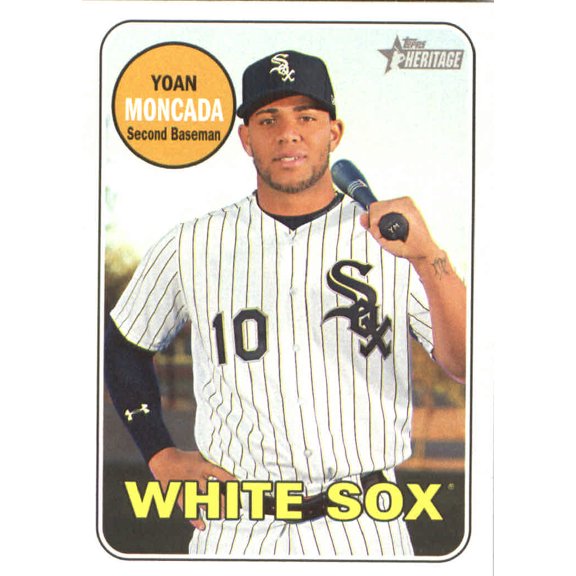 Collectible 2018 Topps Heritage #201 Yoan Moncada MLB Baseball Trading Card