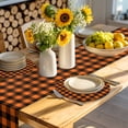 thumbnail image 4 of Black Orange Plaid Round 13 Inch Placemats Set of 8, Farmhouse Buffalo Check Gingham HeatResistant Non Slip Place Mats for Dining Table, Wipeable Braided Kitchen Table Mats for Housewarming, 4 of 9