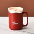 thumbnail image 2 of Coffee Mug with Handle, Double Wall Vacuum Travel Mug, Coffee Mug with Flip lid and Straw-red, 2 of 5