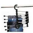 thumbnail image 3 of 5 Tier Clothes Hanger Multi-function Stainless Steel Pants Trousers Racks Clothes Storage Drying Hanger, 3 of 10