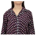 thumbnail image 5 of Bimba Dot Printed Wine Button-Down Shirt With Elastic Waist Pajama Pants-22, 5 of 5
