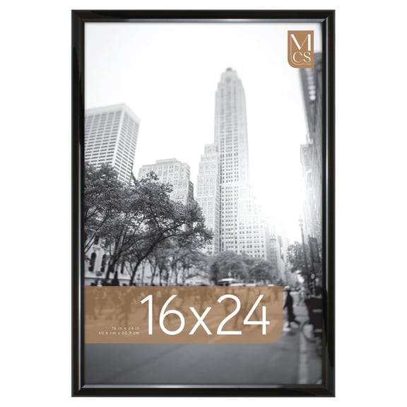 MCS Trendsetter 16x24 Poster Frame Black High-Gloss, Vertical & Horizontal Wall Hanging Large Picture Frame for Photos, Posters & Art Prints (1-Pack)