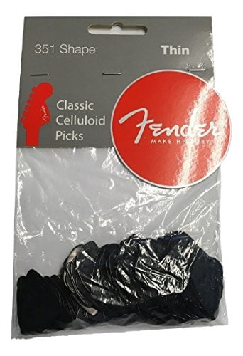 Fender 351 Classic Guitar Picks in Black - Thin - 144-Pack (1 Gross) #1980351106