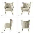 thumbnail image 6 of Velvet Armchair Wingback Home Lounge Single Sofa Upholstered Tufted Accent Chair Golden Leg Living Room Adult Tan, 6 of 7