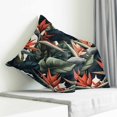 thumbnail image 4 of Throw Pillow Covers 20x20 Inch, Tropical Flowers Leaves Decorative Pillow Cases for Couch Sofa Bed, Rustic Summer Botanical Plants Cotton Linen Square Home Decor Pillowcases with Hidden Zipper, 4 of 7