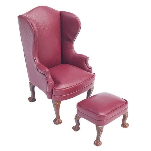 Xingzhi Realistic 1:12 Scale Armchair Sofa Furniture Red Single Sofa