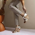 thumbnail image 4 of SACFOF Womens Fashion Wedge High Heels Hollow Out Sandals Open Toe Back Zipper Summer Shoes, 4 of 6