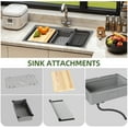 thumbnail image 3 of Uforic 33" Drop In Kitchen Workstation Sink, 304 Stainless Steel Single Bowl w/ Accessories, Silver, 3 of 9