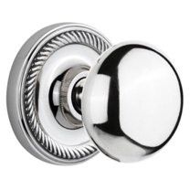 Nostalgic Warehouse Ropnyk_Psg_234_Nk New York Solid Brass Passage Door Knob Set - Chrome