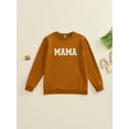 thumbnail image 5 of Mommy and Me Matching Outfits Letter Print Round Neck Pullover Long Sleeve Sweatshirts Tops, 5 of 10