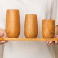 thumbnail image 2 of Rounded Teak Wood Tea Cup - Small 2-Pack, 2 of 5