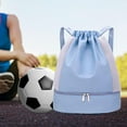 thumbnail image 1 of Runquan Drawstring Backpack Adjustable Strap Sports Backpack Water Resistant Gym Bag Blue, 1 of 8